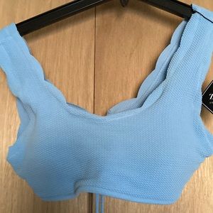 Blue swim top with pads